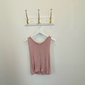 Alo Pink crossed back workout tank top
